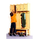 Komplettgarderobe mit Türen, ohne Stütze, zur Wandmontage, für 7 Plätze 